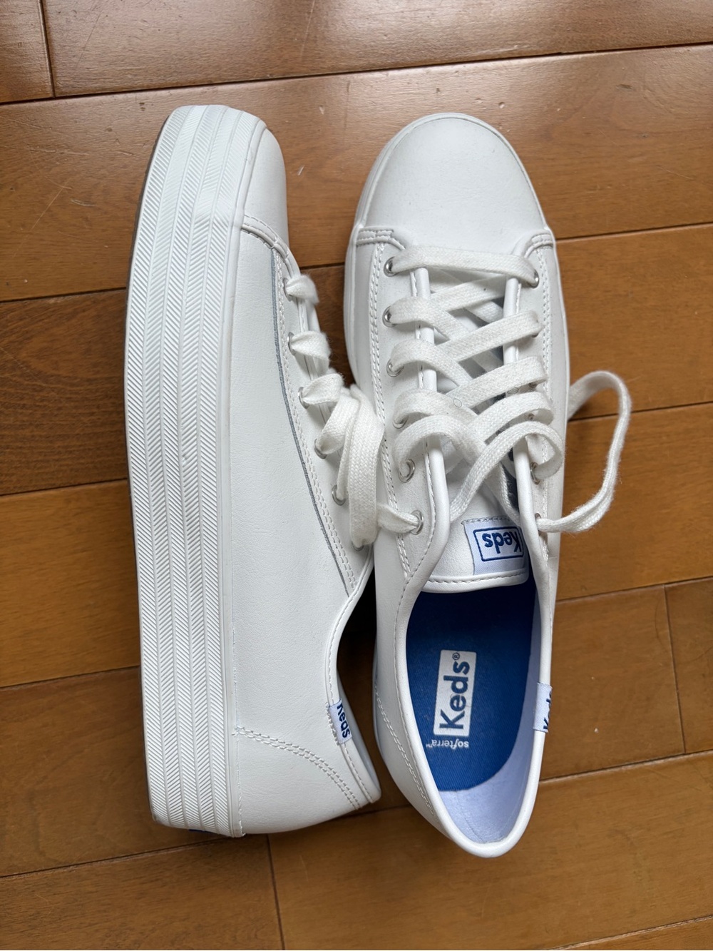 Never Worn! Keds White Platform Canvas Sneakers